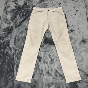 Myles Pants Mens Large Khaki Straight Stretch Athletic Performance Golf 34x31